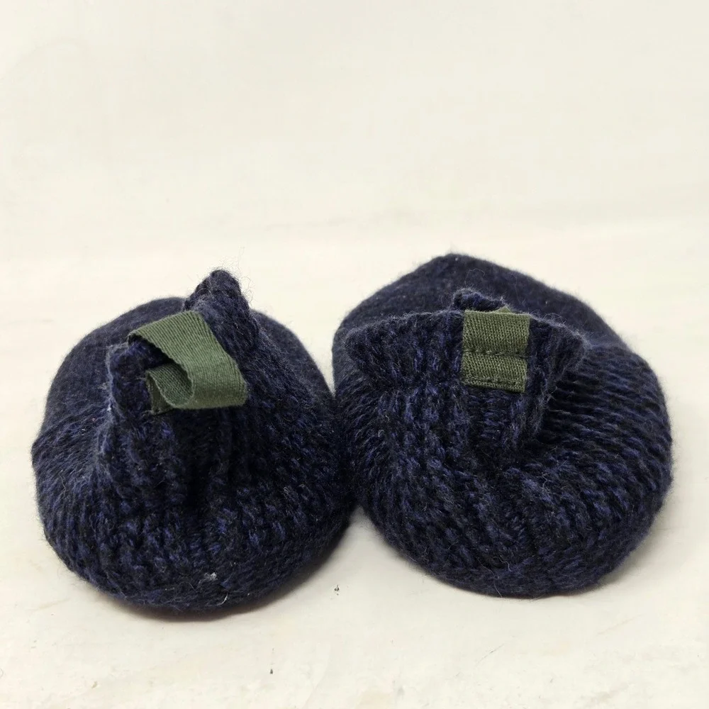 Bombas Kids Gripper Slippers Navy Blue Knit Toddler Size 5-7 Slipper Socks